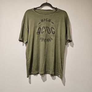 American Eagle Outfitters Men's Olive ACDC Graphic Tee, Size XS